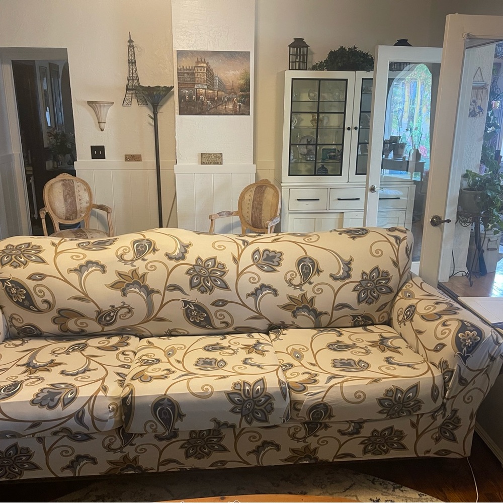 Cover a couch, Floral Patterned couch cover, sofa cover for 3 cushion large sofa